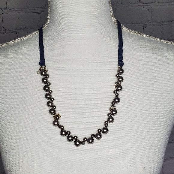 CrewCuts J. Crew Navy Ribbon Pearl Necklace - Picture 2 of 5